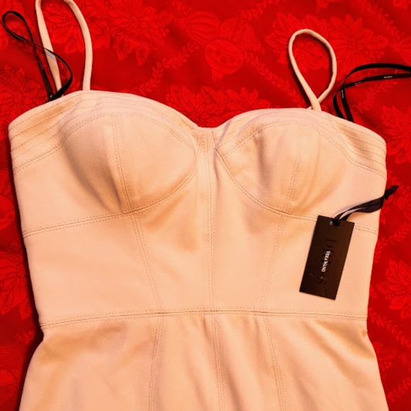 Vera Wang Strapless Corset Tea Length Dress - Picture 3 of 8